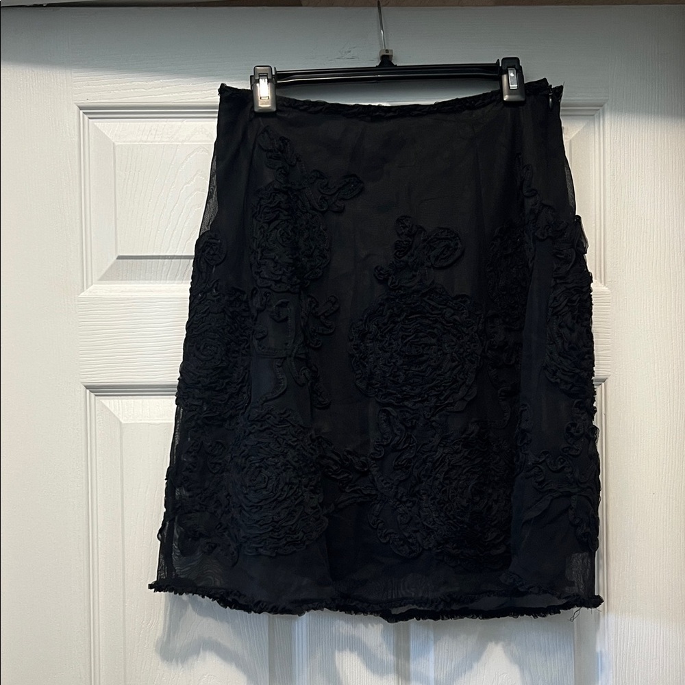 Carole Little Black Floral Mini Skirt